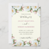 QR Code Witte Rozen Huwelijksuitnodiging Template (Voorkant)
