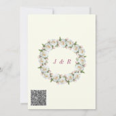 QR Code Witte Rozen Huwelijksuitnodiging Template (Achterkant)