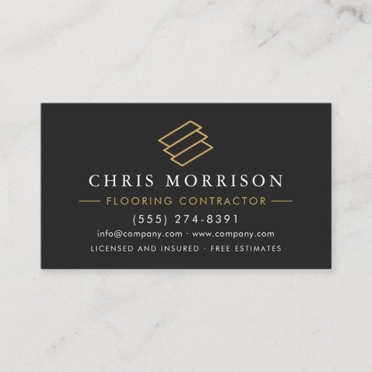 QR Code Wood Flooring Installation Visitekaartje (Voorkant)