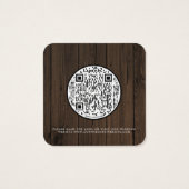 QR Code Wood Pampas Grass Weddenschap Vierkante Visitekaartjes (Achterkant)