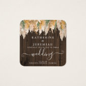 QR Code Wood Pampas Grass Weddenschap Vierkante Visitekaartjes (Voorkant)