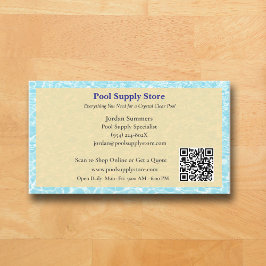 QR Code Yellow Blue Swimming Pool Contractor   Visitekaartje