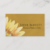 QR Code Yellow Sunflower watercolor Visitekaartje (Voorkant)