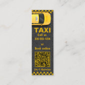 QR Code Yellow Taxi Company Business Service Mini Visitekaartje (Voorkant)