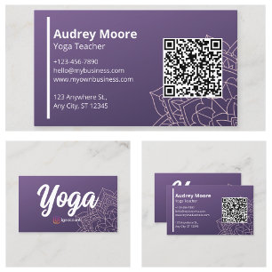 QR Code Yoga Docent Sjablonen Visitekaartje