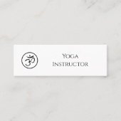 QR code Yoga Instructeur OM Symbool Mini Visitekaartje (Voorkant)
