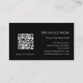 QR code Yoga Instructeur OM Symbool Zwart Wit Visitekaartje (Achterkant)