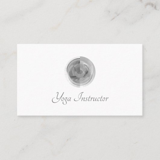 QR-code Yoga Instructor Abstract Grijs Visitekaartje (Voorkant)