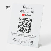 QR-code Youtube Abonneren Pedestal Sign Reclamebord Met Voetstuk
