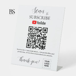 QR-code Youtube Abonneren Pedestal Sign Reclamebord Met Voetstuk