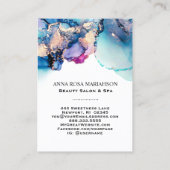 *~* QR CODE Yummy Turquoise AP29 Gold Gilded Visitekaartje (Achterkant)