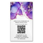 *~* QR CODE Yummy Violet Blue Gilded AP29 Magnetisch Visitekaartje (Voorkant Verticaal)