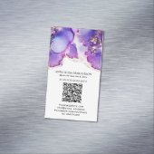 *~* QR CODE Yummy Violet Blue Gilded AP29 Magnetisch Visitekaartje (Voorbeeld)
