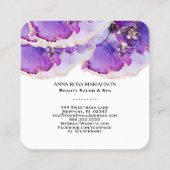 *~* QR CODE Yummy Violet Blue Gilded AP29 Vierkante Visitekaartje (Achterkant)