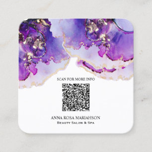 *~* QR CODE Yummy Violet Blue GildedAP29 Vierkante Visitekaartje