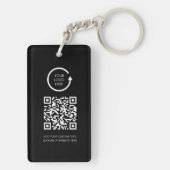 QR Code Zakelijk bedrijfslogo Eenvoudig Zwart Sleutelhanger (achterkant)