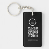 QR Code Zakelijk bedrijfslogo Eenvoudig Zwart Sleutelhanger (Voorkant)