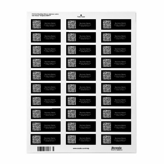 QR Code Zakelijk Etiket (Full Sheet)