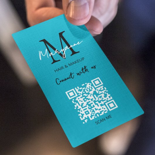 QR-code zakelijk logo aquablauw Visitekaartje