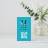 QR-code zakelijk logo aquablauw Visitekaartje (Staand voorkant)