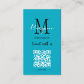 QR-code zakelijk logo aquablauw Visitekaartje (Voorkant)