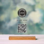 QR-code Zakelijk Logo Contactloos Acryl Bord (Neutraal)