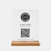 QR-code Zakelijk Logo Contactloos Acryl Bord (Voorkant)
