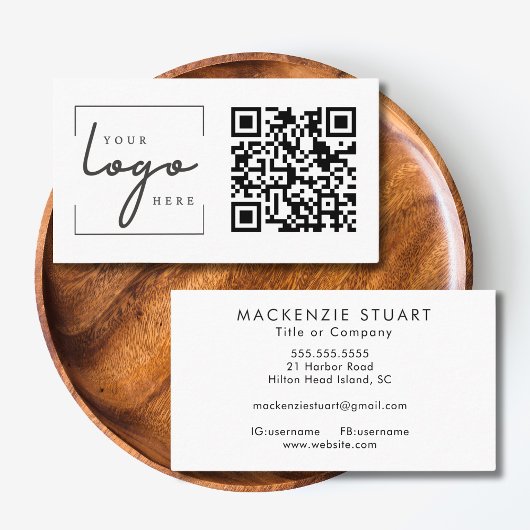 QR Code Zakelijk Logo Eenvoudig Modern Professione Visitekaartje