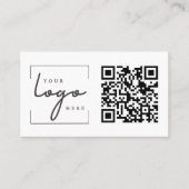 QR Code Zakelijk Logo Eenvoudig Modern Professione Visitekaartje (Voorkant)