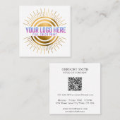 QR Code Zakelijk Logo Eenvoudig Vierkante Visitekaartje (Voorkant / Achterkant)