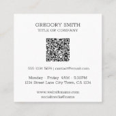 QR Code Zakelijk Logo Eenvoudig Vierkante Visitekaartje (Achterkant)