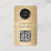 QR Code Zakelijk Logo Goud Visitekaartje (Voorkant)