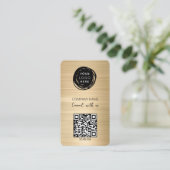 QR Code Zakelijk Logo Goud Visitekaartje (Staand voorkant)
