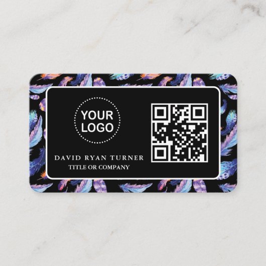 QR Code Zakelijk Logo Goud Zwart Professioneel   Visitekaartje (Voorkant)