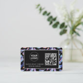 QR Code Zakelijk Logo Goud Zwart Professioneel   Visitekaartje (Staand voorkant)