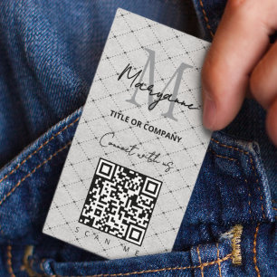 QR-code zakelijk logo grijs geruit Visitekaartje