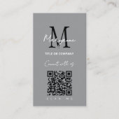 QR Code Zakelijk Logo Grijs Modern Visitekaartje (Voorkant)
