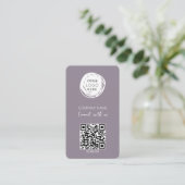 QR Code Zakelijk Logo Lila Modern Visitekaartje (Staand voorkant)