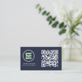 QR-code Zakelijk Logo | Marine Modern Professionee Visitekaartje (Staand voorkant)