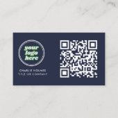 QR-code Zakelijk Logo | Marine Modern Professionee Visitekaartje (Voorkant)