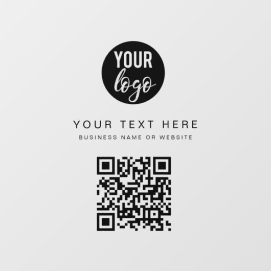 QR-code Zakelijk Logo Minimalistisch Bedrijfslogo Raamsticker (Vel)