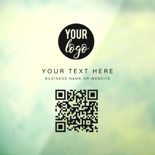 QR-code Zakelijk Logo Minimalistisch Bedrijfslogo Raamsticker (Vel 3)