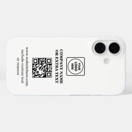 QR-code zakelijk logo minimalistisch iPhone hoesje (Achterkant (horizontaal))
