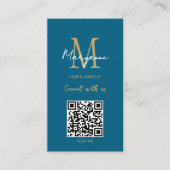 QR Code Zakelijk Logo Modern Blauw Visitekaartje (Voorkant)