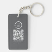 QR-code Zakelijk logo modern eenvoudig Sleutelhanger (achterkant)