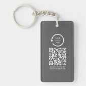 QR-code Zakelijk logo modern eenvoudig Sleutelhanger (Voorkant)