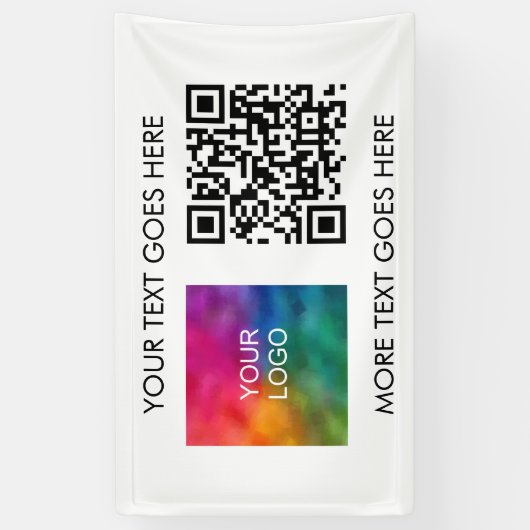 QR-code zakelijk logo modern elegant beste sjabloo Spandoek (Verticaal)