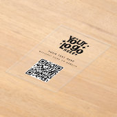 QR Code Zakelijk Logo Modern Minimalistisch Gebran Acryl Uitnodigingen (Laagn)