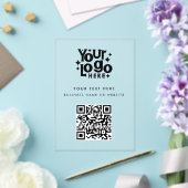 QR Code Zakelijk Logo Modern Minimalistisch Gebran Acryl Uitnodigingen (Insitu (Huwelijk))