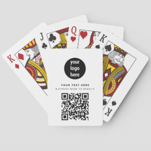 QR-code Zakelijk Logo Modern Minimalistisch Wit   Pokerkaarten